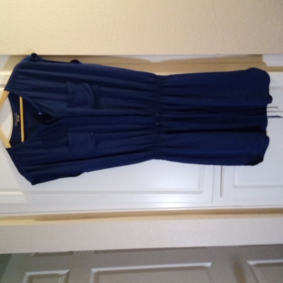 Vince Dark Blue Button and Draw String Mini Dress Size XS - Picture 1 of 7